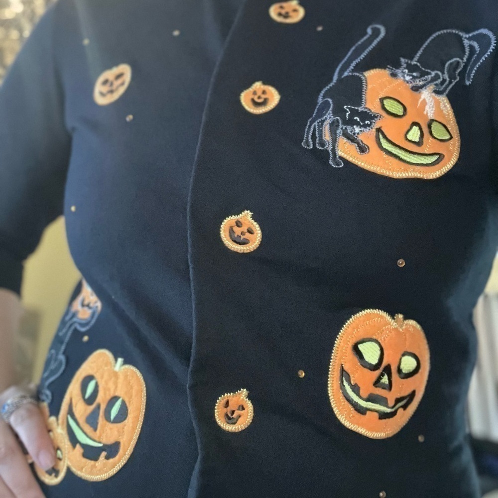 โถ๏ธ Onque โ๏ธ Halloween Black Cat Cardigan / Top ๐. Small - Picture 13 of 17